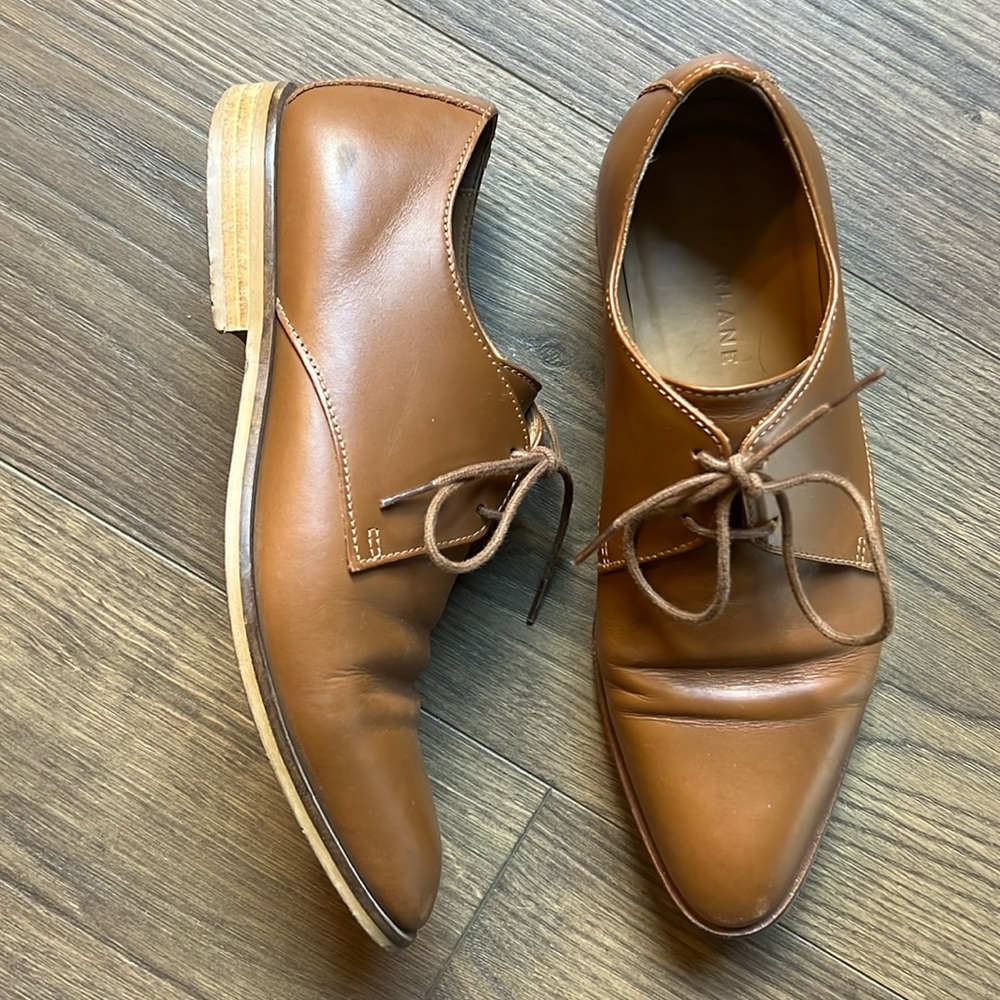 EVERLANE The Modern Oxford Cognac Leather Lace Up Shoes Size 5.5